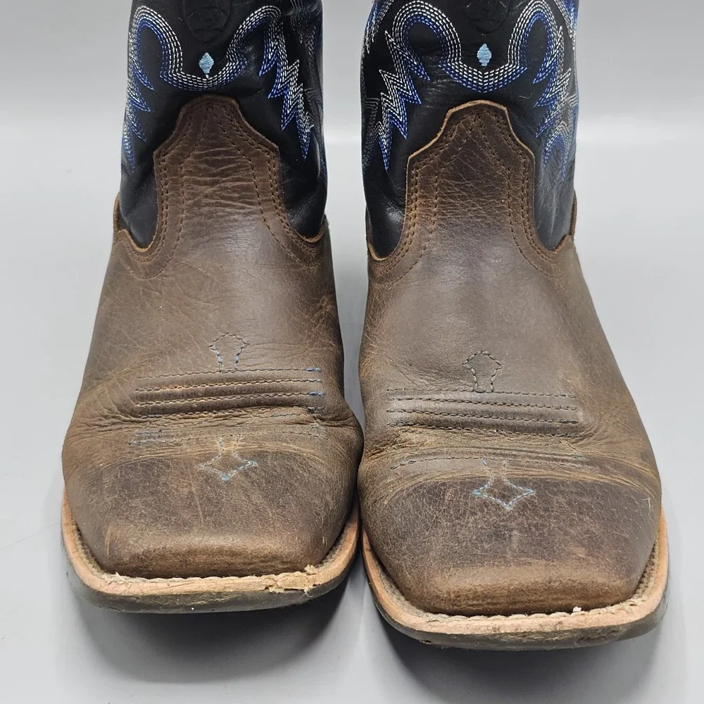 Ariat Tombstone Boots Youth 5 Western Cowboy Pull On Mid-Calf Leather Multicolor